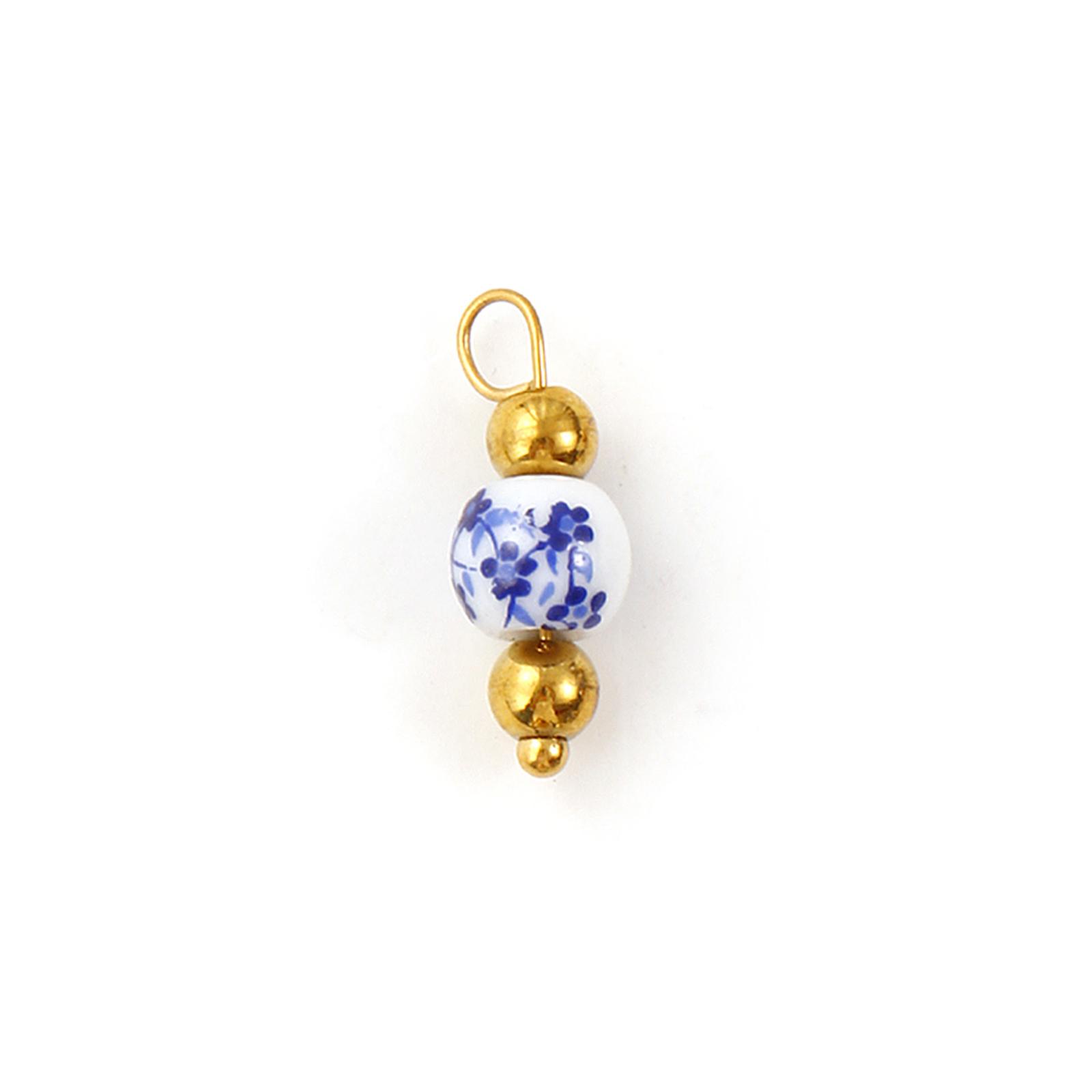 2Pc 304 Stainless Steel & Ceramic Charms Blue And White Geometric Floral Print Pendants For DIY Necklace Earrings Jewelry Making
2Pc 304 Stainless Steel & Ceramic Charms Blue And White Geometric Floral Print Pendants For DIY Necklace Earrings Jewelry Making