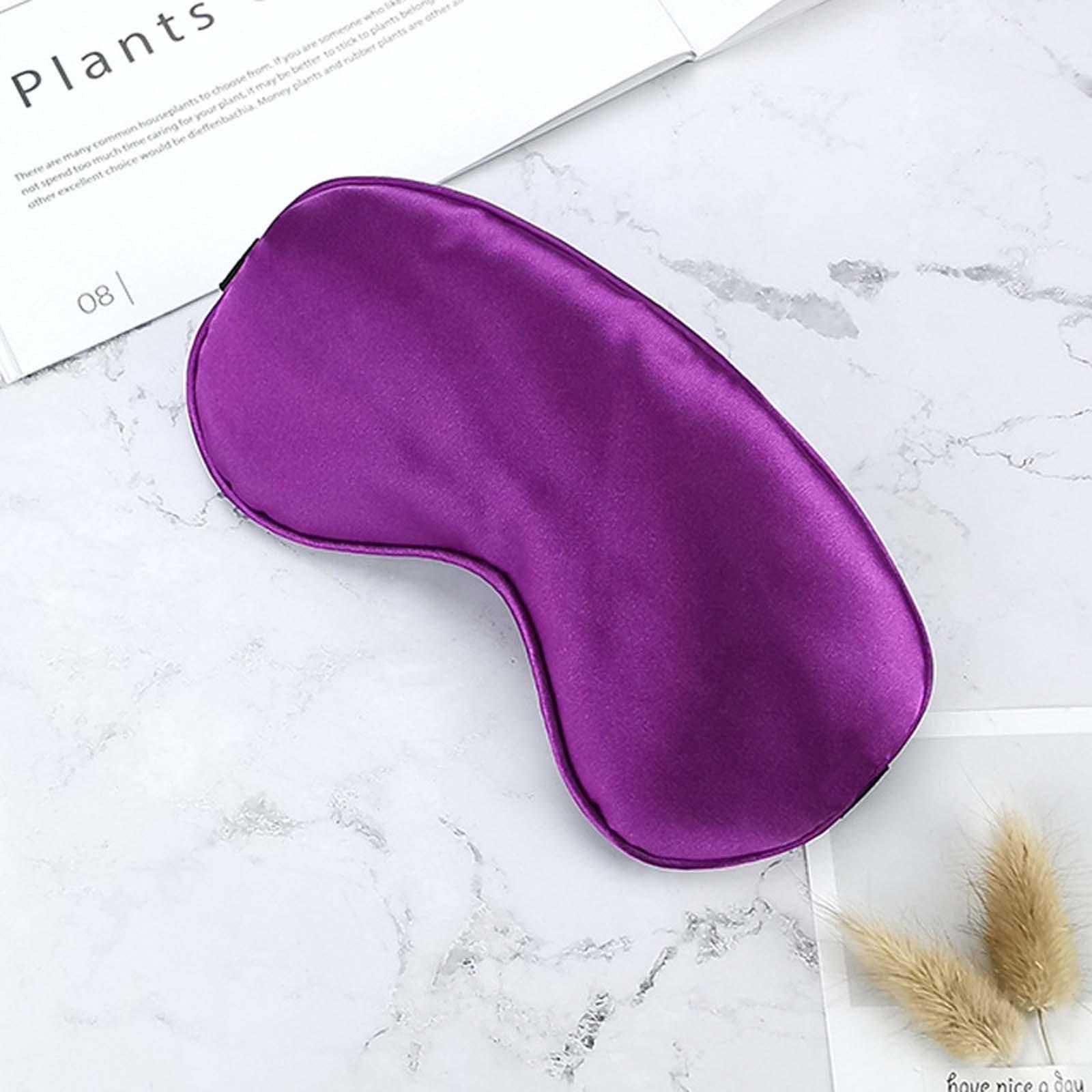 Маска для сна Шелковая затемненная мягкая дорожная маска с ремешком Маска для сна для глаз фиолетовый