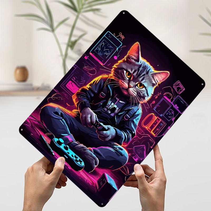 Cyberpunk Cat Gamer Tinplate Poster Customized Wall Art Vintage Retro Metal Signs for Modern Home Decoration Luxury Office Decor 7.9x11.8In(20x30cm)
Cyberpunk Cat Gamer Tinplate Poster Customized Wall Art Vintage Retro Metal Signs for Modern Home Decoration Luxury Office Decor 7.9x11.8In(20x30cm)