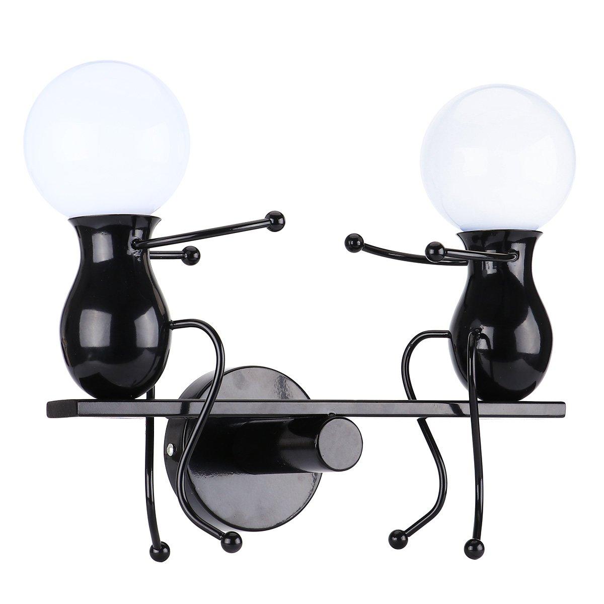 KAWELL Bracket Light Vintage Wall Light Doll Light Double Head Metal Wall Light Sconce Lighting Cartoon Doll Height Adjustable Gift Wall Lamp LED Wall чорний
KAWELL Bracket Light Vintage Wall Light Doll Light Double Head Metal Wall Light Sconce Lighting Cartoon Doll Height Adjustable Gift Wall Lamp LED Wall чорний