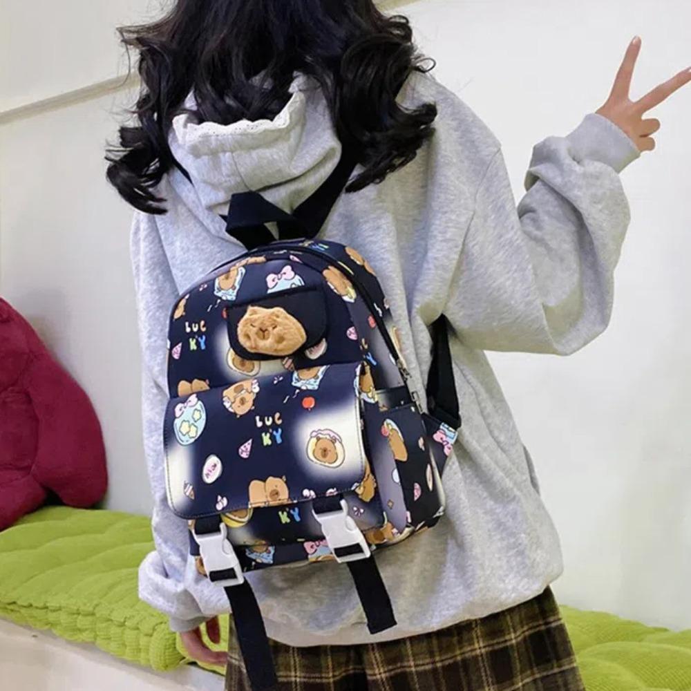 Thickened Capybara Backpack Nylon Large Capacity School Bag Cute Cartoon Animal Daypack Kids чёрный
Thickened Capybara Backpack Nylon Large Capacity School Bag Cute Cartoon Animal Daypack Kids чёрный