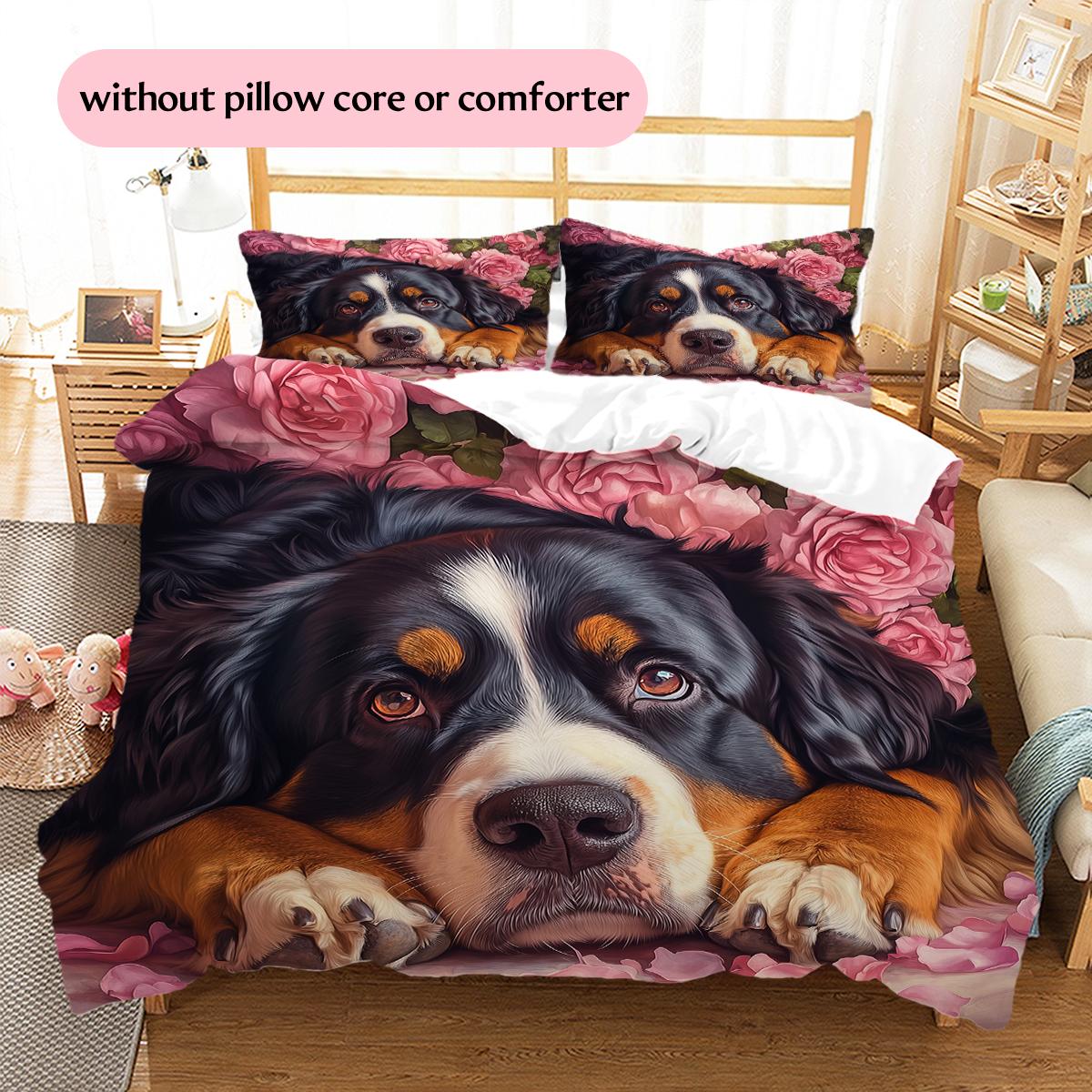 Bernese Mountain Dog and Rose Pattern Bedding Home Decoration Birthday Gift (1 * duvet cover + 2 * pillowcase, without core) 135x200cm
Bernese Mountain Dog and Rose Pattern Bedding Home Decoration Birthday Gift (1 * duvet cover + 2 * pillowcase, without core) 135x200cm