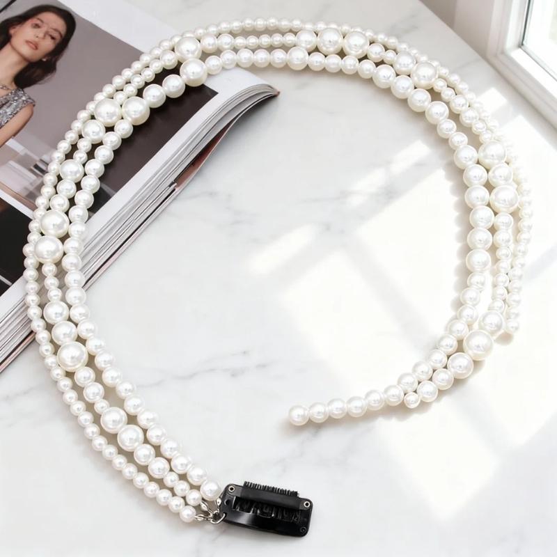 3-Piece Set of Fashionable and Elegant Hair Chain Accessories, Faux Pearl Hair Clips, Braided Clips, Long Hair Extensions, Chain DIY Access Size fits all
3-Piece Set of Fashionable and Elegant Hair Chain Accessories, Faux Pearl Hair Clips, Braided Clips, Long Hair Extensions, Chain DIY Access Size fits all
