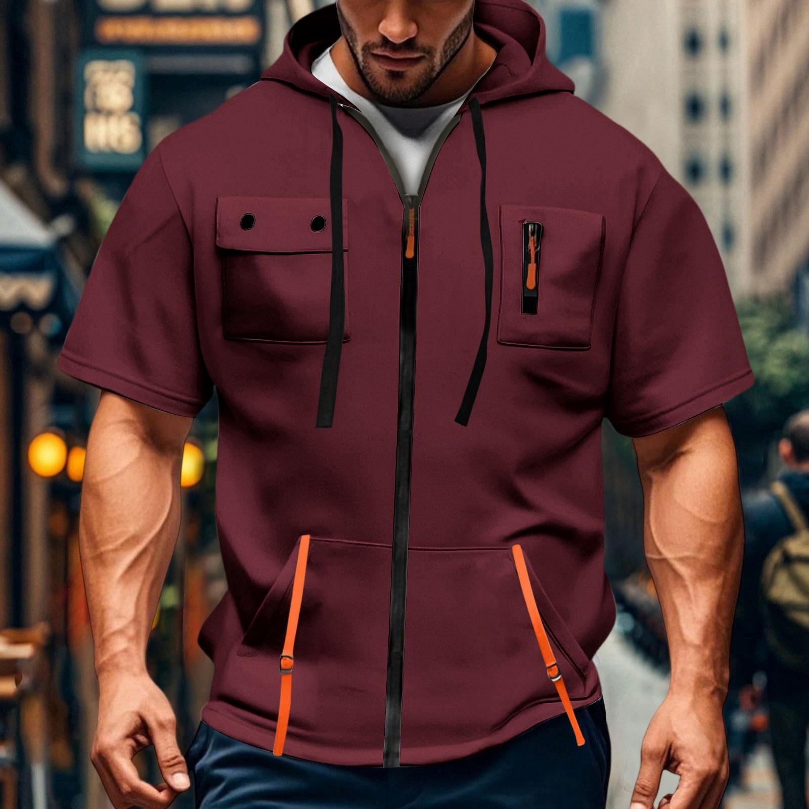 Men s Casual Short-sleeved Sweatshirt. Loose And Breathable -color Sweatshirt Jacket With Multiple Pockets And A Zipper. XXXL красный
Men s Casual Short-sleeved Sweatshirt. Loose And Breathable -color Sweatshirt Jacket With Multiple Pockets And A Zipper. XXXL красный