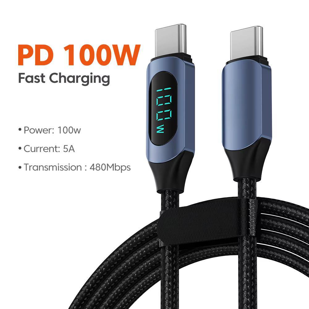 100W 1m/2m Real-time Digital Dispaly Type C to Type C Cable PD Fast Charger USB C to USB C Cable For iphone 15 16 Data Cord Wire 2m
100W 1m/2m Real-time Digital Dispaly Type C to Type C Cable PD Fast Charger USB C to USB C Cable For iphone 15 16 Data Cord Wire 2m