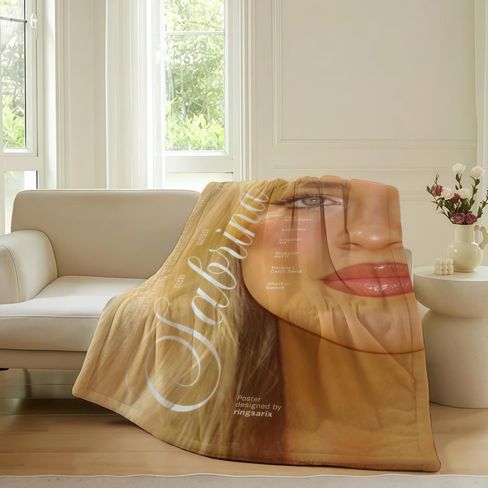 American singer S Sabrina C Carpenter Blanket For Sofa Office Bed Plane Travel Sleep Read Relax Camping Soft And Warm 75x90cm
American singer S Sabrina C Carpenter Blanket For Sofa Office Bed Plane Travel Sleep Read Relax Camping Soft And Warm 75x90cm
