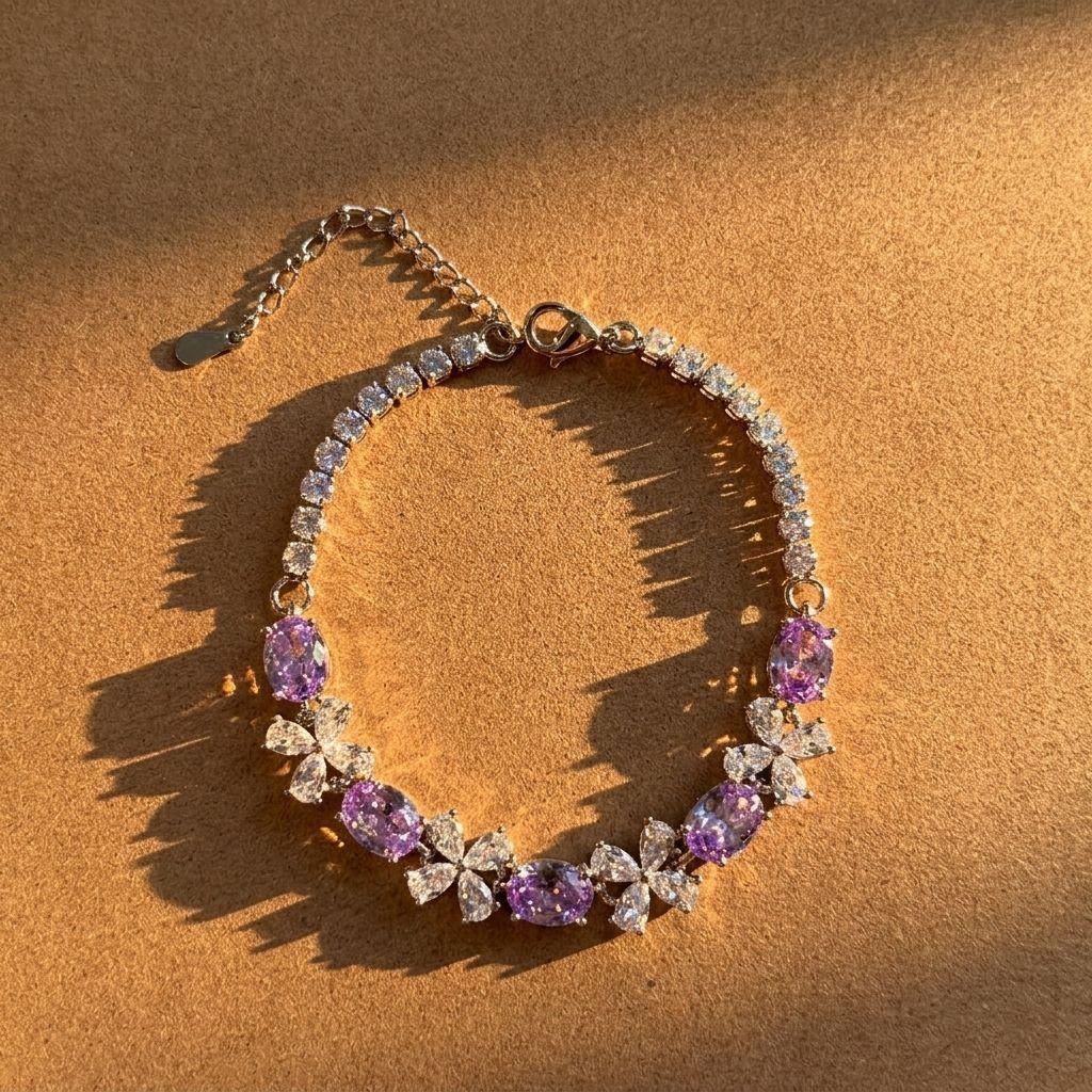 2026 Fashion Light Luxury Bright Pink Diamond Bracelet Slightly Inlaid with Diamond Tennis Chain Yellow Diamond Retro Nine Purple Fire Purple Diamond
2026 Fashion Light Luxury Bright Pink Diamond Bracelet Slightly Inlaid with Diamond Tennis Chain Yellow Diamond Retro Nine Purple Fire Purple Diamond