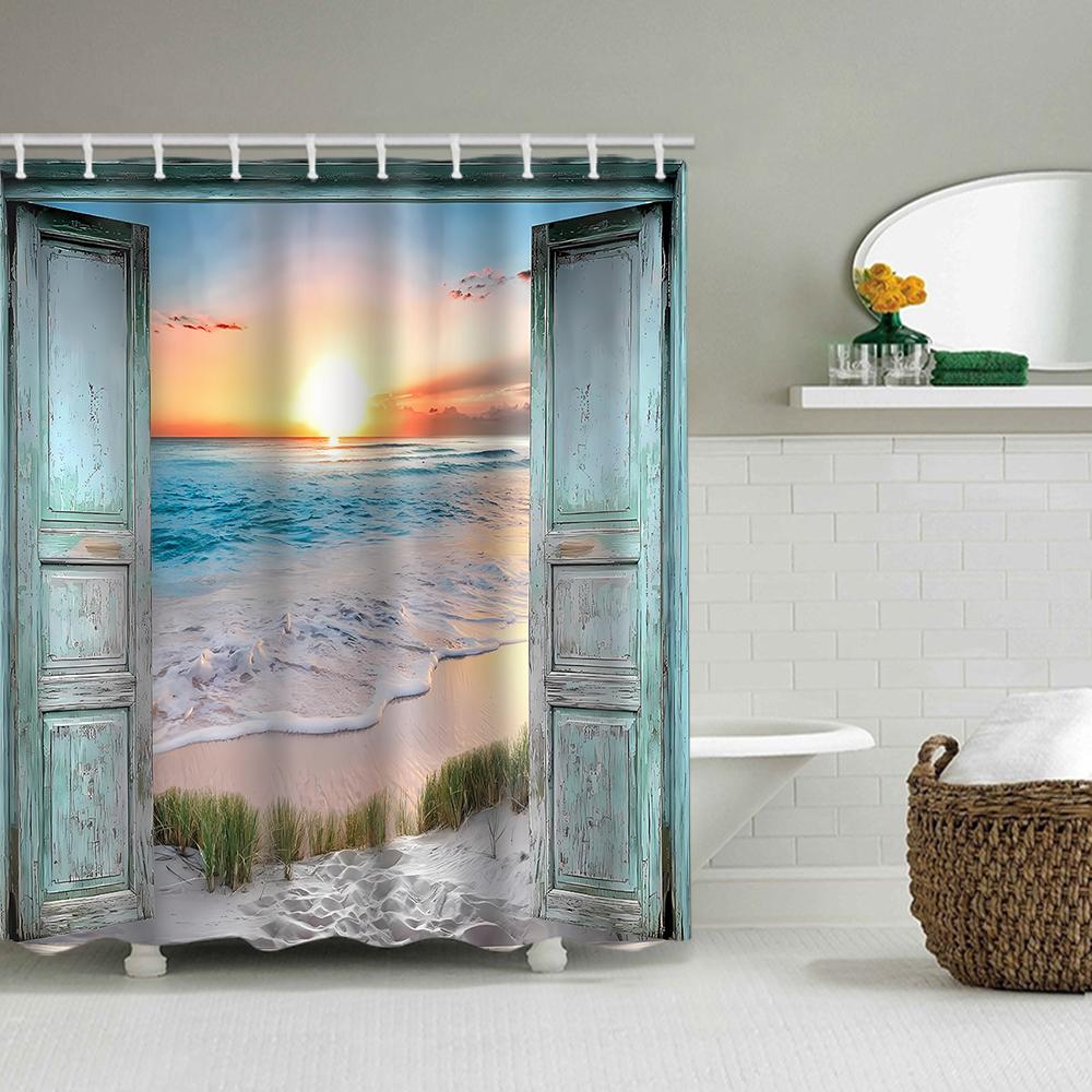1/4 Open Door Scenery Shower Curtains, Toilet Seat Decoration, Shower Curtain With Carpet And Toilet Lid, 12 70.8X70.8 Inch Hook W60H190(CM)-1 Pcs
1/4 Open Door Scenery Shower Curtains, Toilet Seat Decoration, Shower Curtain With Carpet And Toilet Lid, 12 70.8X70.8 Inch Hook W60H190(CM)-1 Pcs