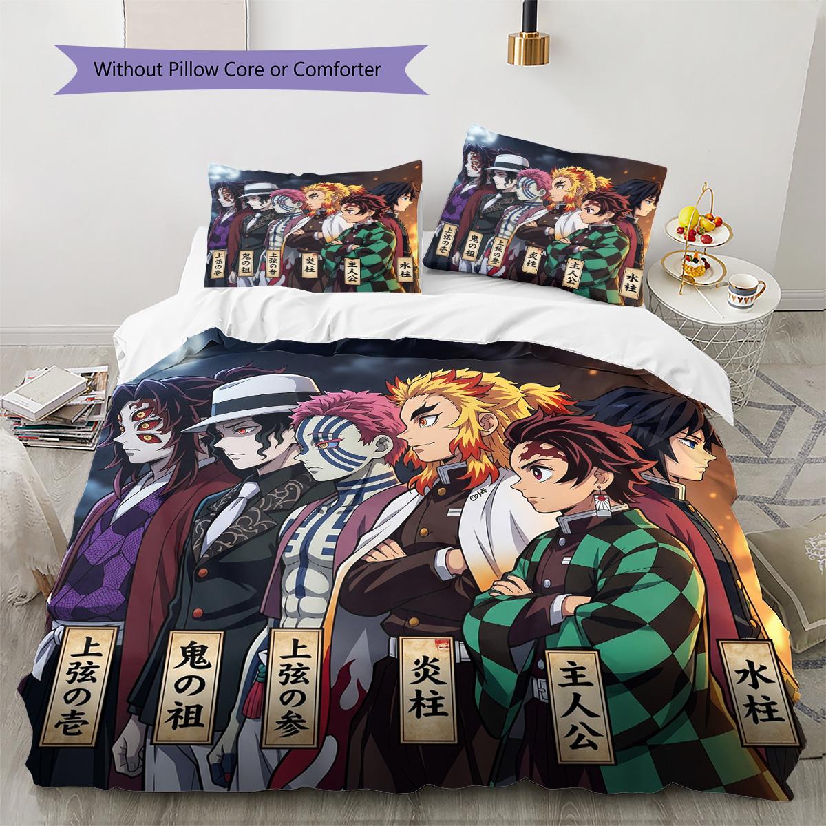 Demon Slayer Pattern Bedding Quilt Set Quilt Cover Pillowcase Home Decoration Birthday Gift (1 * duvet cover + 2 * pillowcase, without core) 135x200cm
Demon Slayer Pattern Bedding Quilt Set Quilt Cover Pillowcase Home Decoration Birthday Gift (1 * duvet cover + 2 * pillowcase, without core) 135x200cm