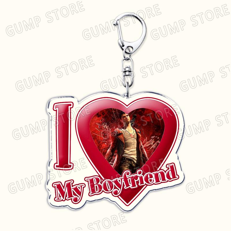 Hot Action Game Key Chain Keychains for Bag I Love My Boyfriend Heart Demon Devil Cry Dante Keyring Jewelry Fans Friends Gifts
Hot Action Game Key Chain Keychains for Bag I Love My Boyfriend Heart Demon Devil Cry Dante Keyring Jewelry Fans Friends Gifts