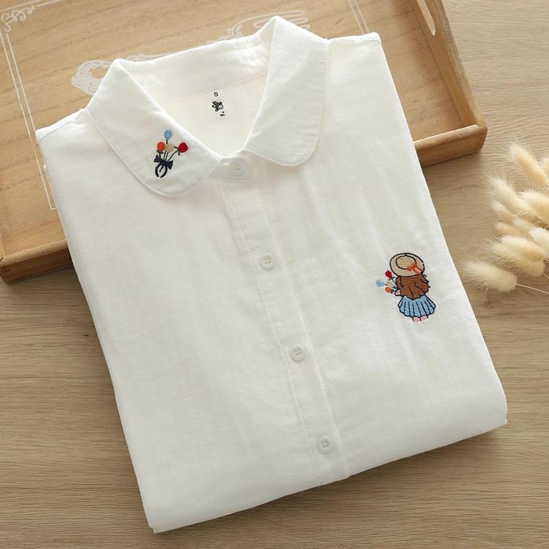 Жіноча біла бавовняна сорочка з довгим рукавом з вишивкою кролика та редиски – Колекція Весна & Осінь M
Жіноча біла бавовняна сорочка з довгим рукавом з вишивкою кролика та редиски – Колекція Весна & Осінь M