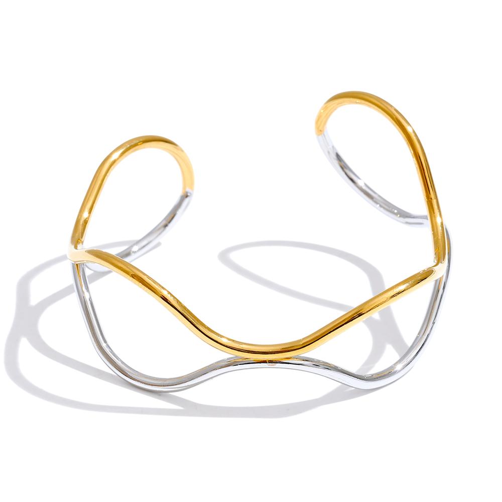 Yhpup 60mm 2025 Stainless Steel Double Layer Hollow Cuff Open Bracelet Bangle 16K PVD Plated Minimalistic Wrist Jewelry
Yhpup 60mm 2025 Stainless Steel Double Layer Hollow Cuff Open Bracelet Bangle 16K PVD Plated Minimalistic Wrist Jewelry