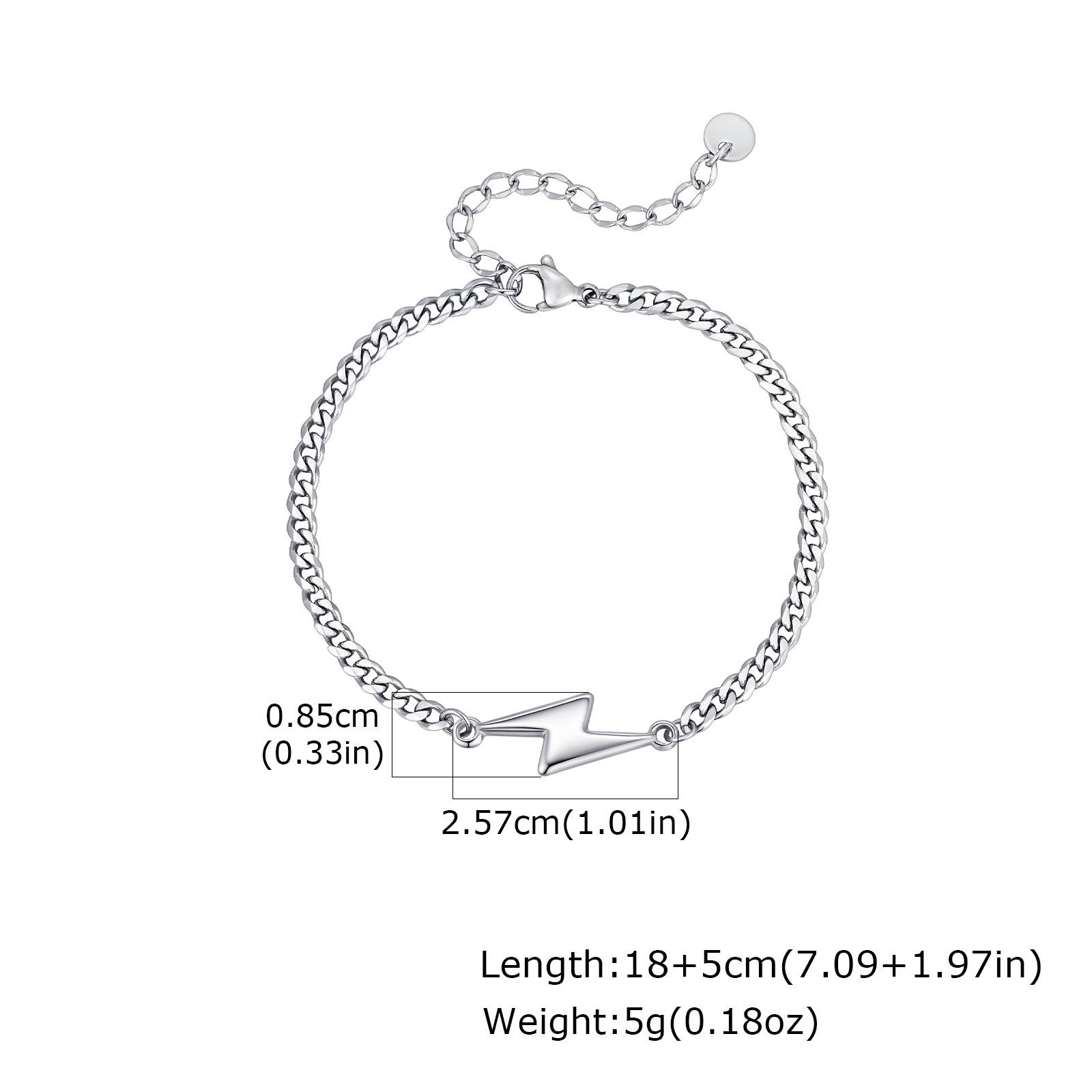 Stainless Steel Lightning-Shaped Minimalist Couple Bracelet BR-2620
Stainless Steel Lightning-Shaped Minimalist Couple Bracelet BR-2620