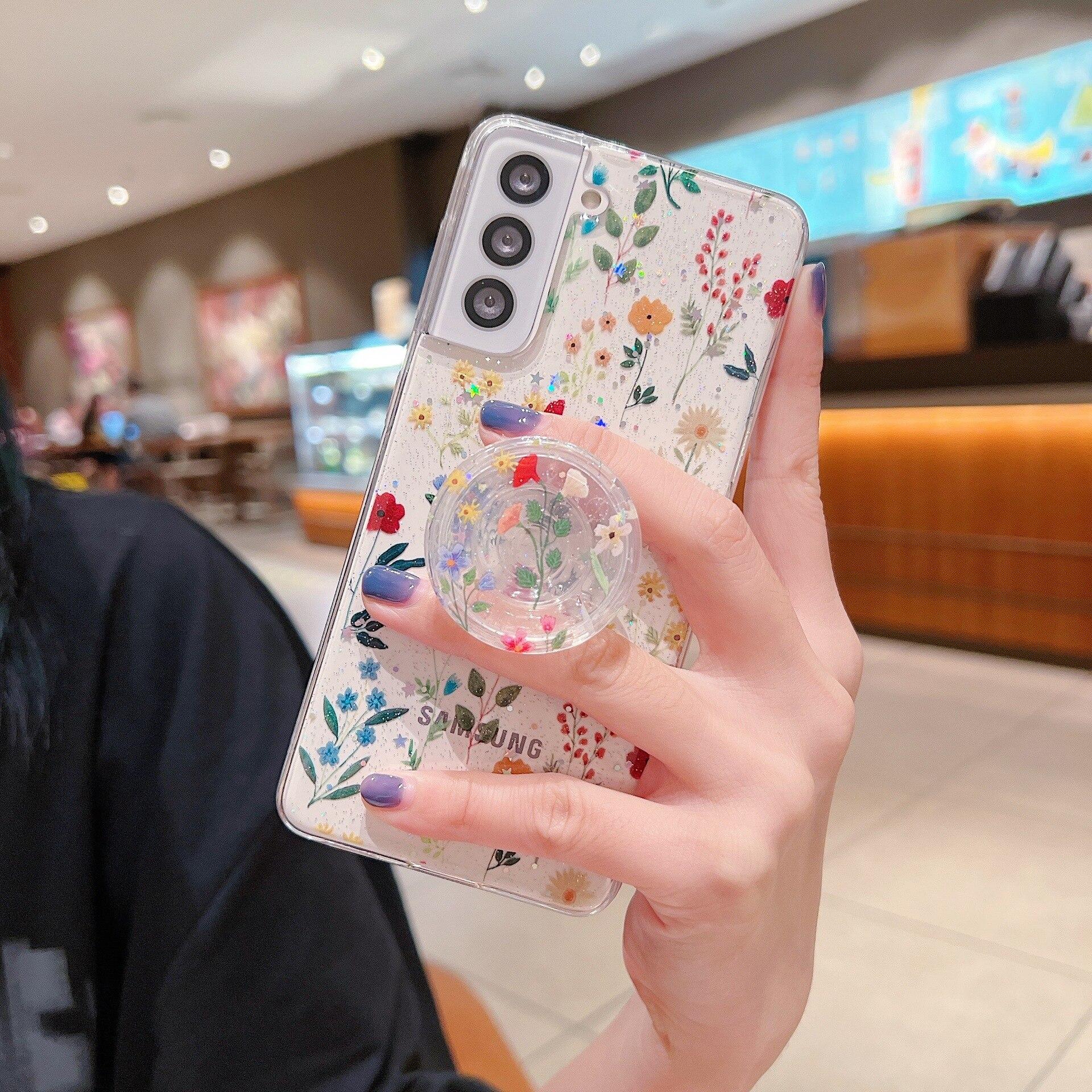 Симпатичный цветок прозрачный блесткий чехол для телефона Для Samsung S20 S21 FE S23 S22 Plus Note20 Ultra A53 5G Крышка держателя подставки
Симпатичный цветок прозрачный блесткий чехол для телефона Для Samsung S20 S21 FE S23 S22 Plus Note20 Ultra A53 5G Крышка держателя подставки