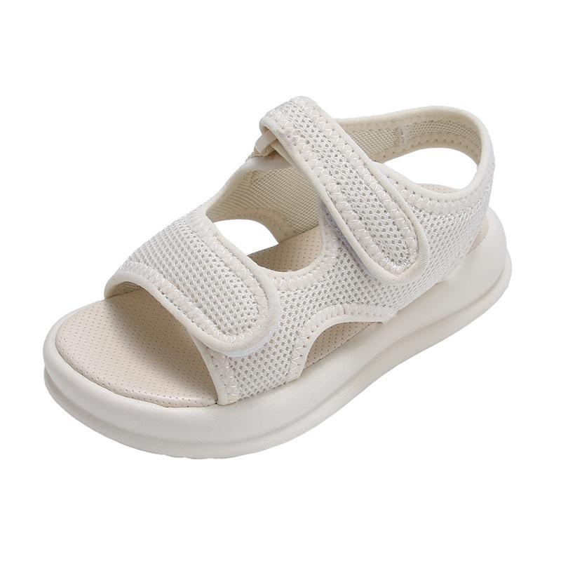 Легкая модная пляжная обувь, детская обувь, летняя, корейская версия, дышащая, детская обувь, сандалии для мальчиков и девочек, на липучке, нескользящая 26