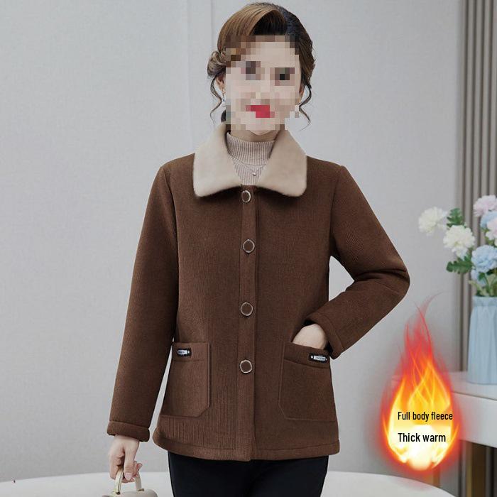 Plaid Square Neck Loose Top for Middle-Aged and Elderly Women - Autumn/Winter Fashionable Warm Outerwear XL кавовий
Plaid Square Neck Loose Top for Middle-Aged and Elderly Women - Autumn/Winter Fashionable Warm Outerwear XL кавовий