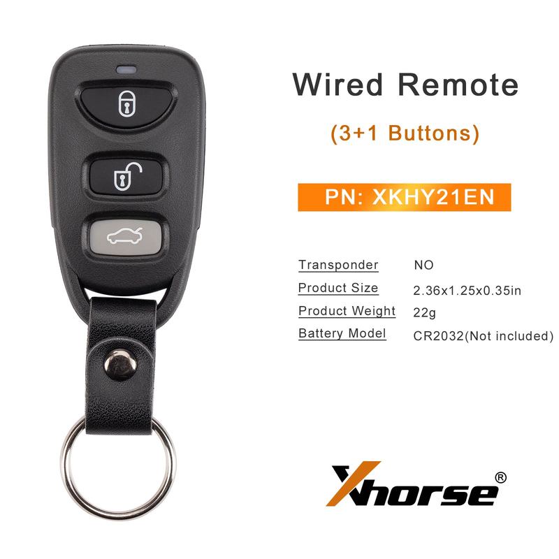 5Pieces Xhorse XKHY21EN Wire Universal Remote Key for Hyundai 3+1 Buttons English Version Working With Xhorse VVDI Key tool
5Pieces Xhorse XKHY21EN Wire Universal Remote Key for Hyundai 3+1 Buttons English Version Working With Xhorse VVDI Key tool
