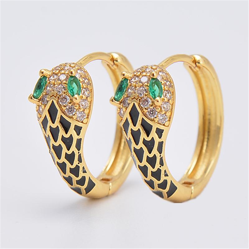 HECHENG, Snake Hoop earrings Creative Enamel cubic zirconia Women earrings snake small hoop earrings Zircon wholesale чорний
HECHENG, Snake Hoop earrings Creative Enamel cubic zirconia Women earrings snake small hoop earrings Zircon wholesale чорний