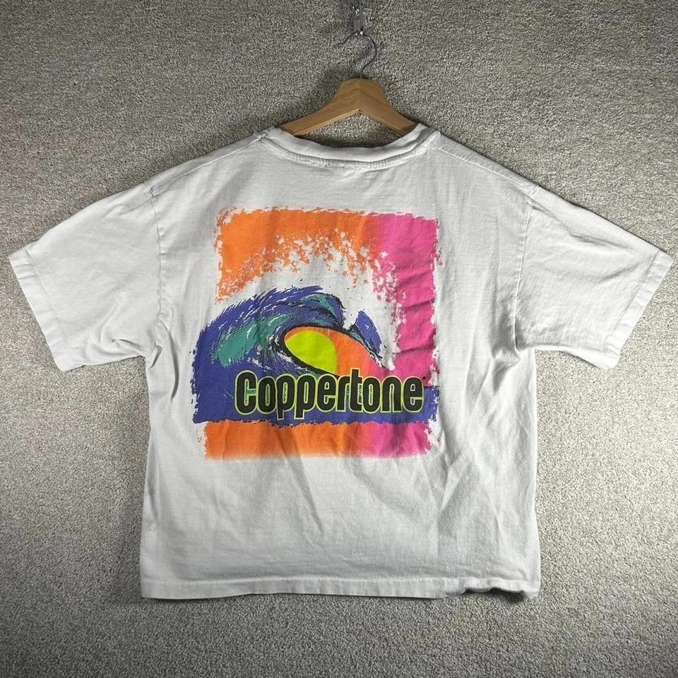 Vintage 80s/90s Coppertone tropical surf vibrant cropped tee shirt tshirt L
Vintage 80s/90s Coppertone tropical surf vibrant cropped tee shirt tshirt L