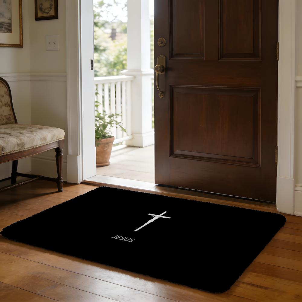 Floor Mat Soft Flannel Rug Non-Slip Absorbent Mat for Bathroom Bedroom Home Decor simple Cross Jesus 50x80cm
Floor Mat Soft Flannel Rug Non-Slip Absorbent Mat for Bathroom Bedroom Home Decor simple Cross Jesus 50x80cm