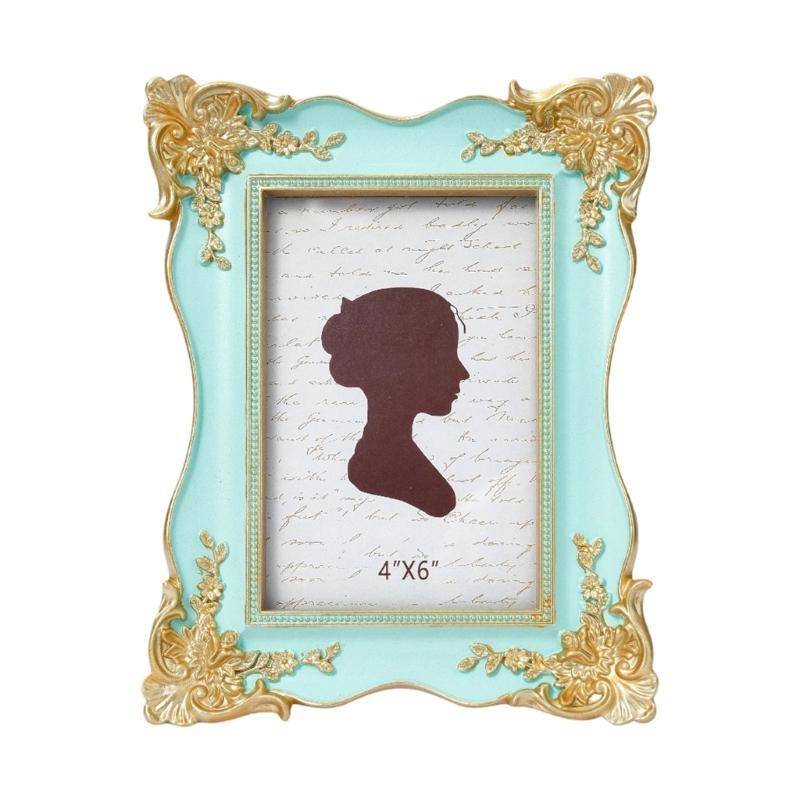 Antique Carved Resin Picture Frame With Hanging Hook And Stand Golden Flowers Trim Photo Frame For Wall Or Tabletop Decors синій
Antique Carved Resin Picture Frame With Hanging Hook And Stand Golden Flowers Trim Photo Frame For Wall Or Tabletop Decors синій