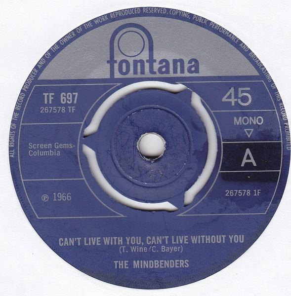 7inch Record MINDBENDERS Cant Live With You Cant Live Wit TF697 Fontana 1966 UK Pop Used
7inch Record MINDBENDERS Cant Live With You Cant Live Wit TF697 Fontana 1966 UK Pop Used