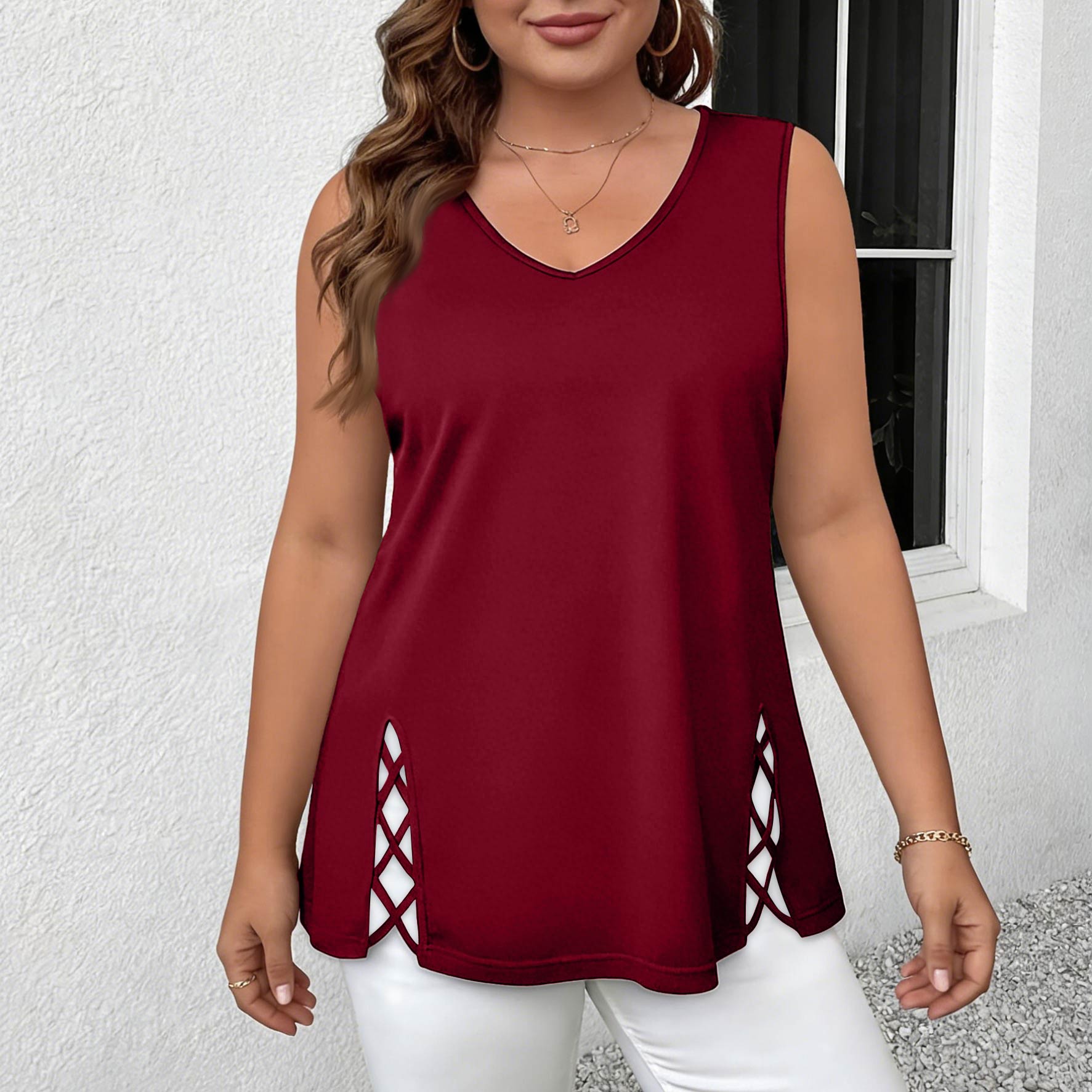 Women s Fashion Loose-Fit V-Neck Cross-Strap Sleeveless Tank Top XL
Women s Fashion Loose-Fit V-Neck Cross-Strap Sleeveless Tank Top XL