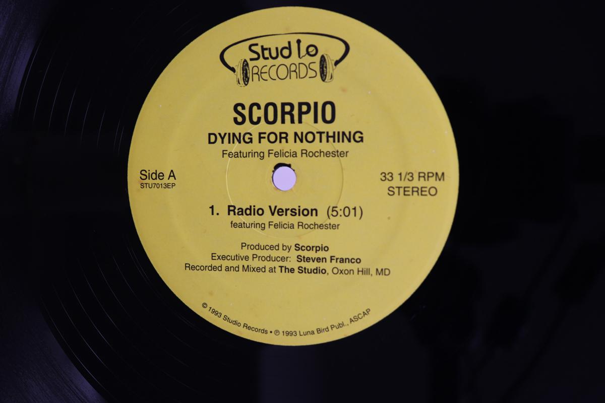 12inch Record SCORPIO FELICIA ROCHESTER Dying For Nothing STU7013EP STUDIO RECORDS 1993 US Rap HipHopRB Used
12inch Record SCORPIO FELICIA ROCHESTER Dying For Nothing STU7013EP STUDIO RECORDS 1993 US Rap HipHopRB Used