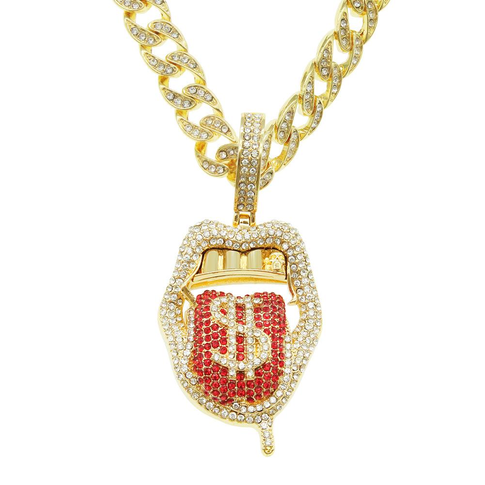 Full Diamond Three-dimensional Dollar Tongue Cuban Chain, Hip-hop Rap Pendant, Eu and American Hipster Decoration Exaggerated Cuban Chain Necklace
Full Diamond Three-dimensional Dollar Tongue Cuban Chain, Hip-hop Rap Pendant, Eu and American Hipster Decoration Exaggerated Cuban Chain Necklace