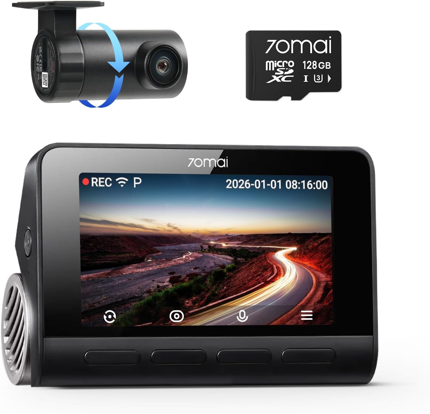 70mai Dash Cam 4K A810S Drive Recorder with 8MP Front and Rear STARVIS2 Cameras 128GB Card Features Front and Rear Super Strong Night LCD ADAS Safe
70mai Dash Cam 4K A810S Drive Recorder with 8MP Front and Rear STARVIS2 Cameras 128GB Card Features Front and Rear Super Strong Night LCD ADAS Safe