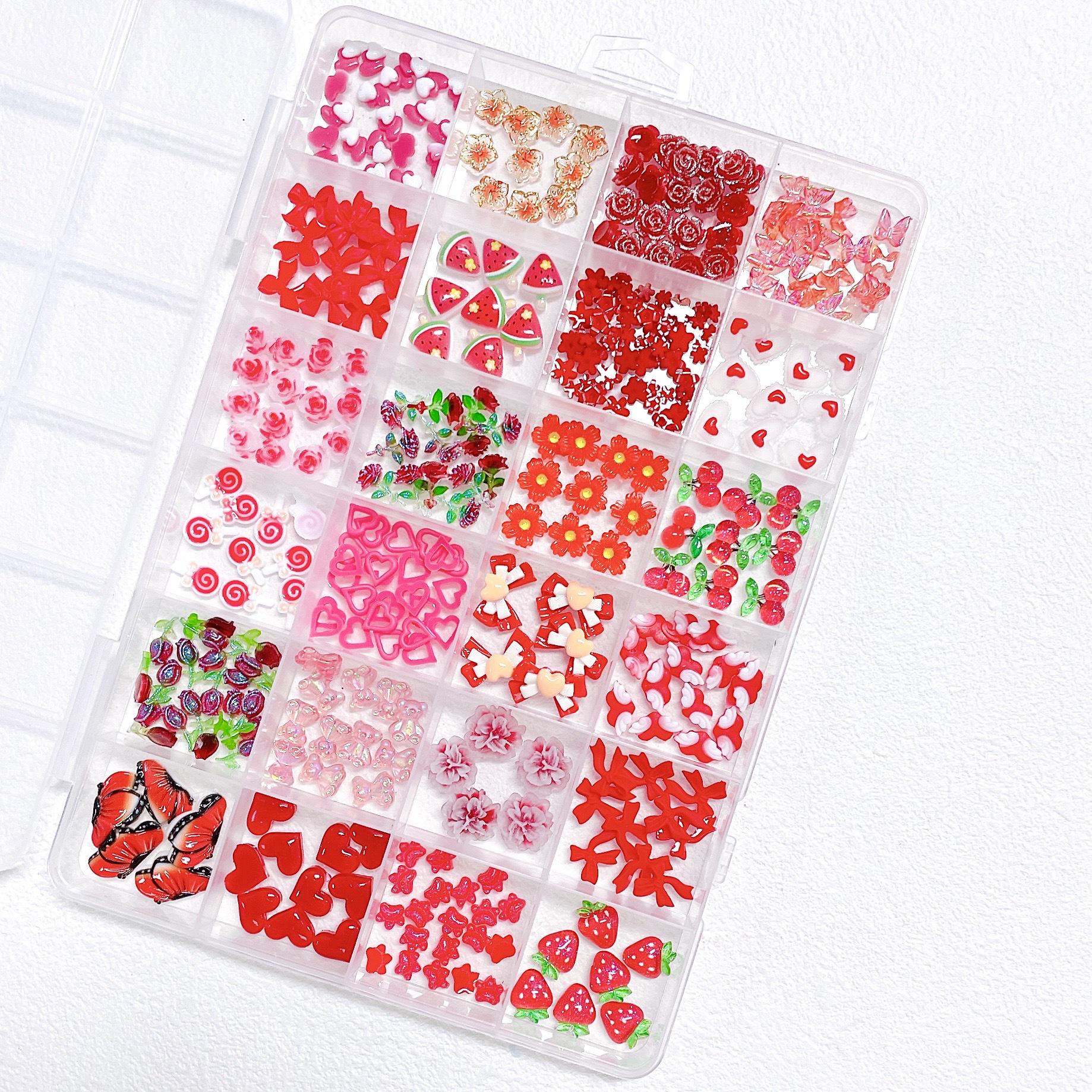 24-Grid Nail Art Decoration Set: 3D Resin Wearable and Handmade Nail Art Decorations
24-Grid Nail Art Decoration Set: 3D Resin Wearable and Handmade Nail Art Decorations