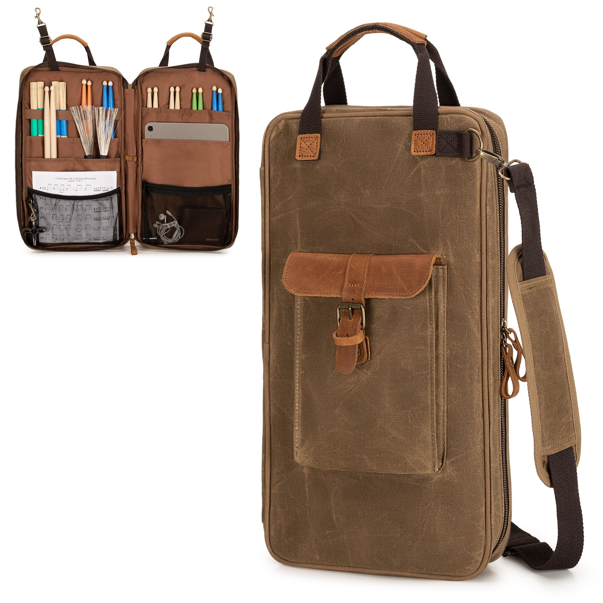 Damero Drumstick Bag Holds Approximately 12 Waxed Shoulder Multiple Pockets Pairs, Canvas, Strap,
Damero Drumstick Bag Holds Approximately 12 Waxed Shoulder Multiple Pockets Pairs, Canvas, Strap,