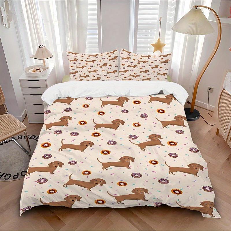 3pcs Dachshund Donut Bedding Cover Set, Fashion Classic Popular Print Bedding Set, Soft Comfortable, All Season Use, For Bedrooma0819102 135x200cm
3pcs Dachshund Donut Bedding Cover Set, Fashion Classic Popular Print Bedding Set, Soft Comfortable, All Season Use, For Bedrooma0819102 135x200cm