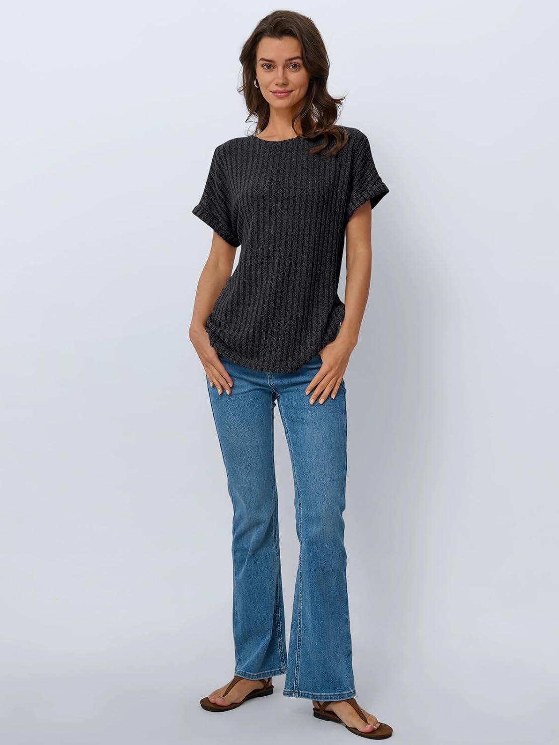 2026 Summer Women s Casual Round Neck Short-sleeve Tops M чорний
2026 Summer Women s Casual Round Neck Short-sleeve Tops M чорний