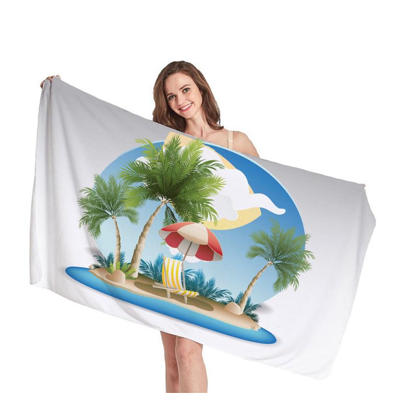Beach with coconut trees digital-printed polyester Superfine fiber double-sided fleece Beach vacation bath towel, beach towel W30*H60(CM)
Beach with coconut trees digital-printed polyester Superfine fiber double-sided fleece Beach vacation bath towel, beach towel W30*H60(CM)