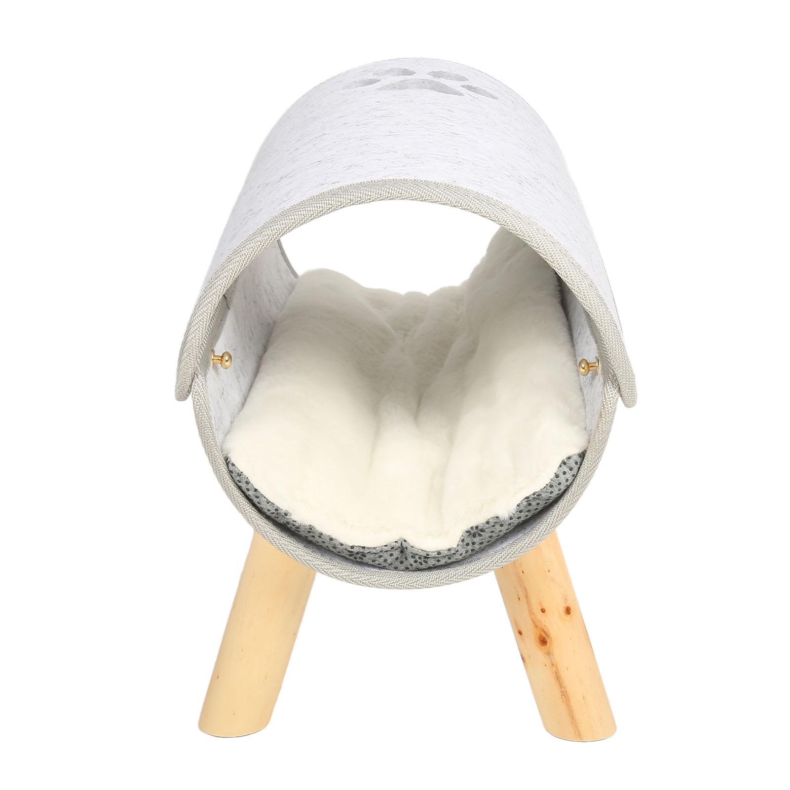 Cat Tunnel Bed with Wooden Legs Soft Comfortable Elevated Cat Tunnel Bed with Plush Cushion for All Seasons
Cat Tunnel Bed with Wooden Legs Soft Comfortable Elevated Cat Tunnel Bed with Plush Cushion for All Seasons