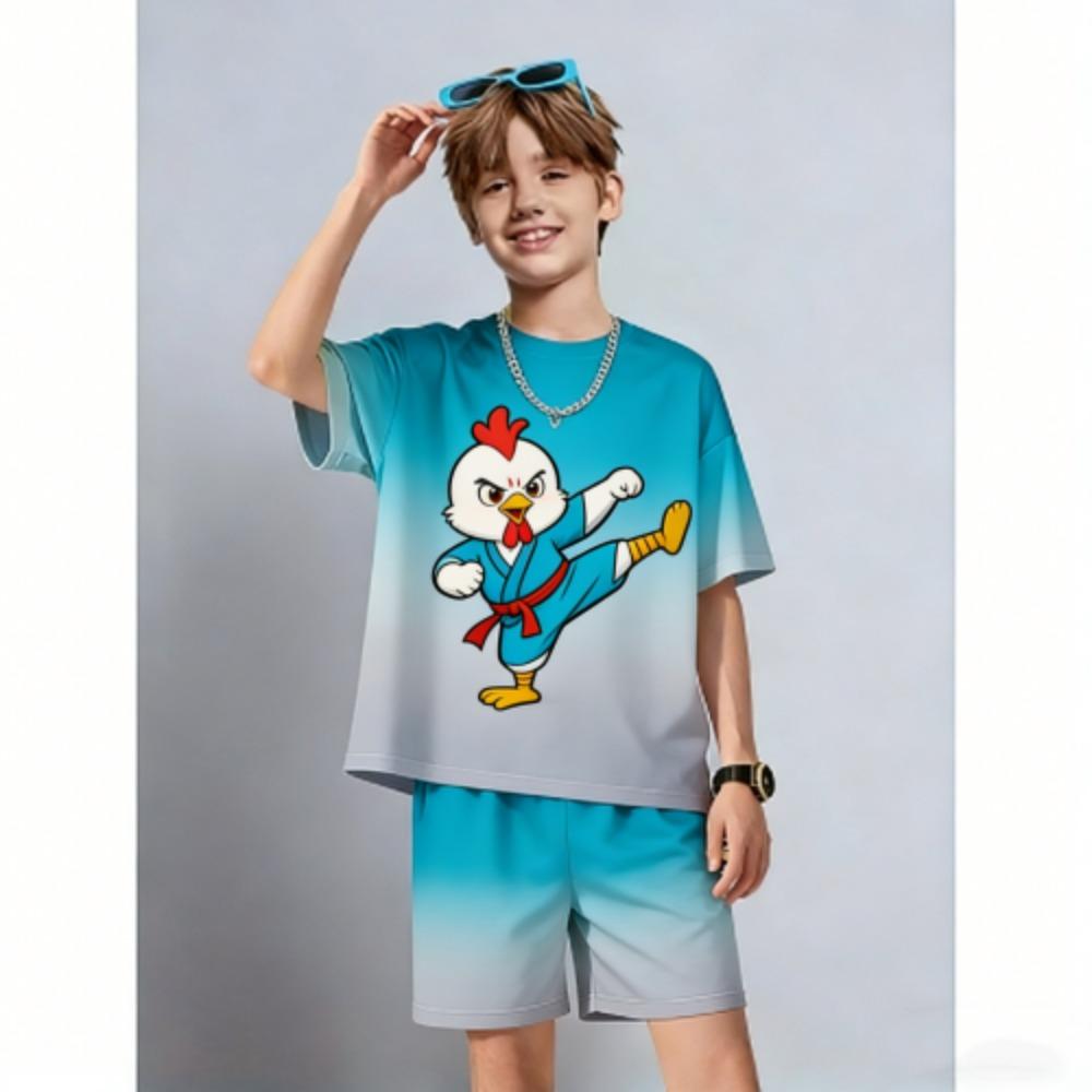 Summer Kids Set Fun Cartoon Chicken Printed Kids T-shirt and Shorts 2 Piece Set Summer Casual Outdoor Boys and Girls Outfit Kids Clothing 100
Summer Kids Set Fun Cartoon Chicken Printed Kids T-shirt and Shorts 2 Piece Set Summer Casual Outdoor Boys and Girls Outfit Kids Clothing 100