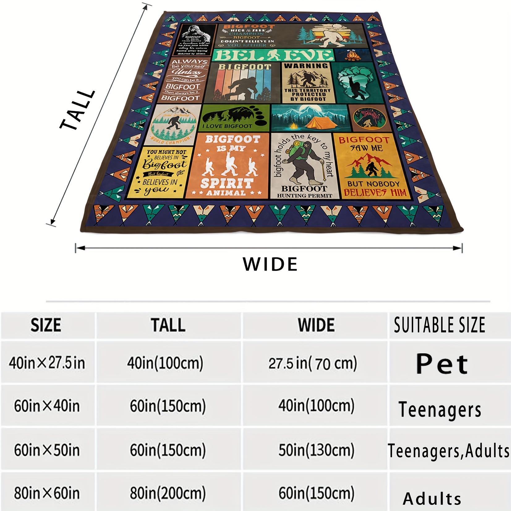 1pc Vintage Bigfoot & Sasquatch Themed Flannel Throw Blanket - Cozy, Warm, All-Season Gift for Men & Women, Ideal for Cryptid Enthusiasts, P 130cm*150cm
1pc Vintage Bigfoot & Sasquatch Themed Flannel Throw Blanket - Cozy, Warm, All-Season Gift for Men & Women, Ideal for Cryptid Enthusiasts, P 130cm*150cm