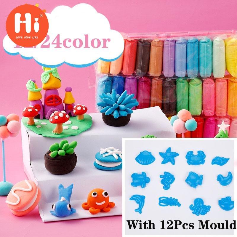 12/24 Цвет Мягкий свет глины с 12pcs плесень Kid DIY Игрушки красочные Slime Playdough Свет Моделирование глины
12/24 Цвет Мягкий свет глины с 12pcs плесень Kid DIY Игрушки красочные Slime Playdough Свет Моделирование глины