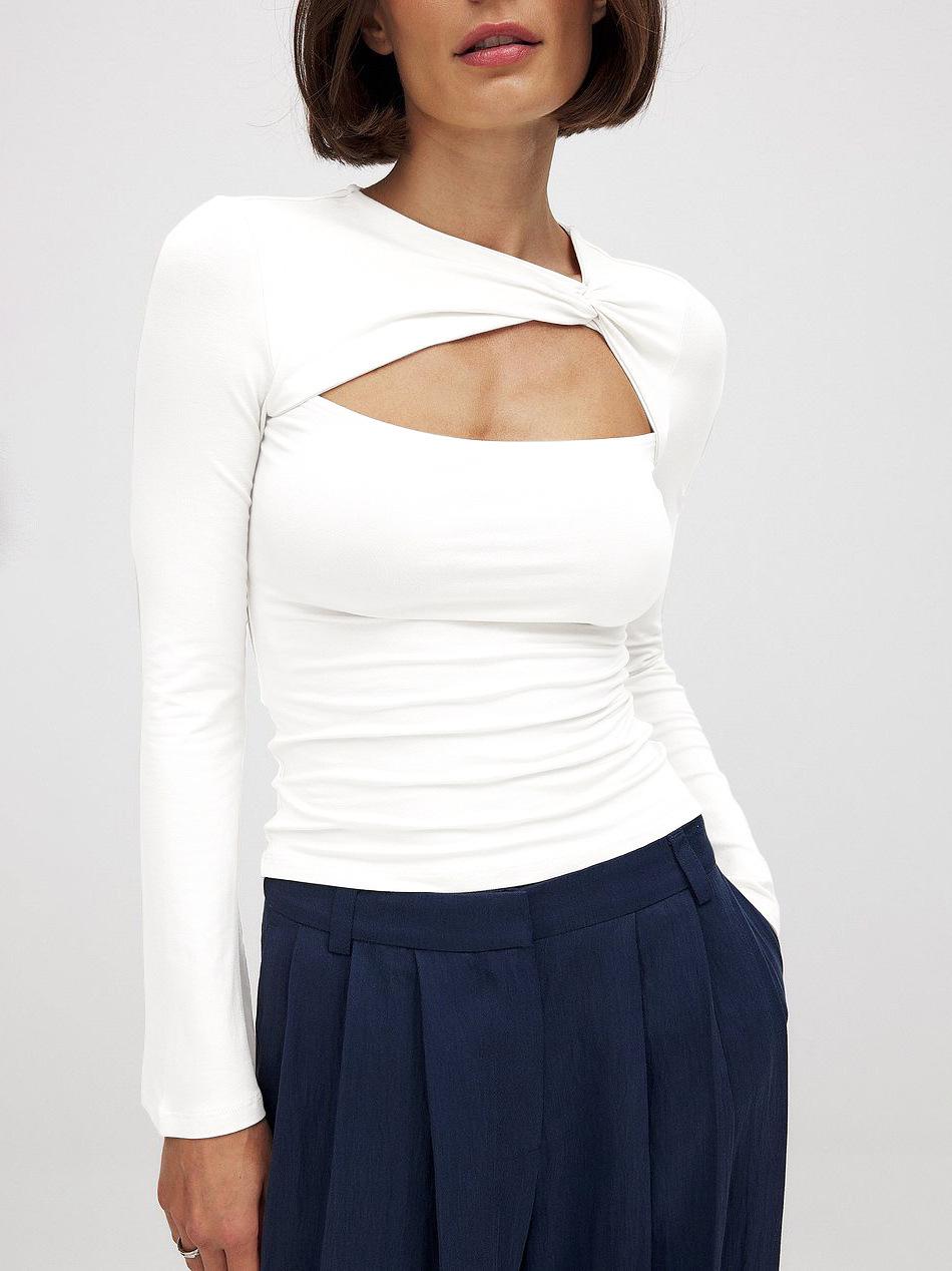 European & American Women s Solid Color Hollow Twist Long Sleeve Slim Fit T-Shirt Base Layer X-Large белый
European & American Women s Solid Color Hollow Twist Long Sleeve Slim Fit T-Shirt Base Layer X-Large белый