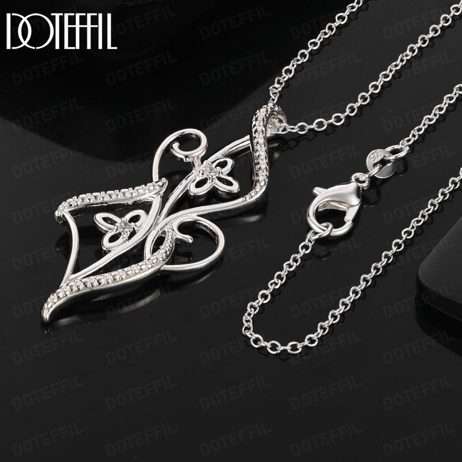 925 Sterling Silver Floral Pendant Necklace Fashion Jewelry 45CM
925 Sterling Silver Floral Pendant Necklace Fashion Jewelry 45CM