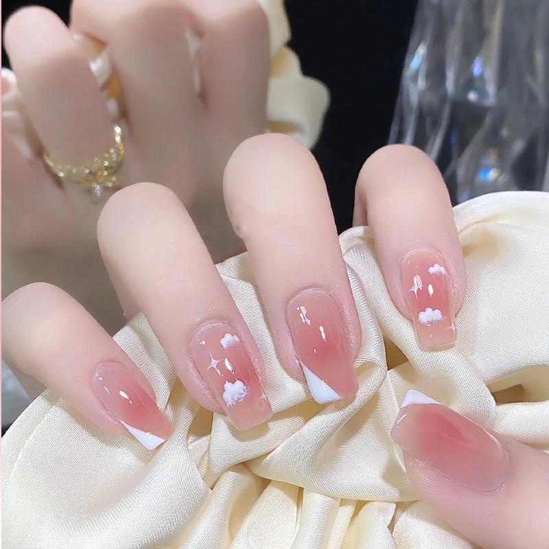 Blush Nails Wearable Art: Cute Cloud Stickers & French Minimalist False Nails Glue Type
Blush Nails Wearable Art: Cute Cloud Stickers & French Minimalist False Nails Glue Type