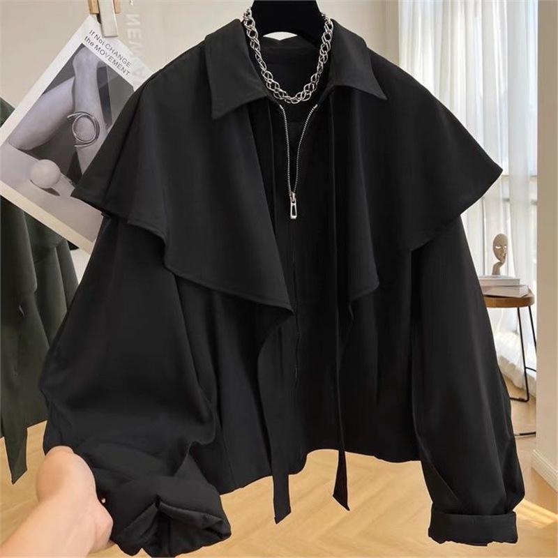 Korean Fashion Cloak Casual Capes Jacket Women s Dongdaemun Short Coats Woman Heavy Jackets Trend Cardigan Tops 3XL чорний
Korean Fashion Cloak Casual Capes Jacket Women s Dongdaemun Short Coats Woman Heavy Jackets Trend Cardigan Tops 3XL чорний