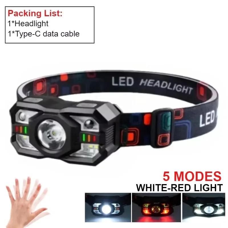 Яркий светодиодный налобный фонарь, перезаряжаемый налобный фонарь с красным светом, водонепроницаемый налобный фонарь с датчиком движения, для кемпинга, ходовые огни 5 Modes
Яркий светодиодный налобный фонарь, перезаряжаемый налобный фонарь с красным светом, водонепроницаемый налобный фонарь с датчиком движения, для кемпинга, ходовые огни 5 Modes