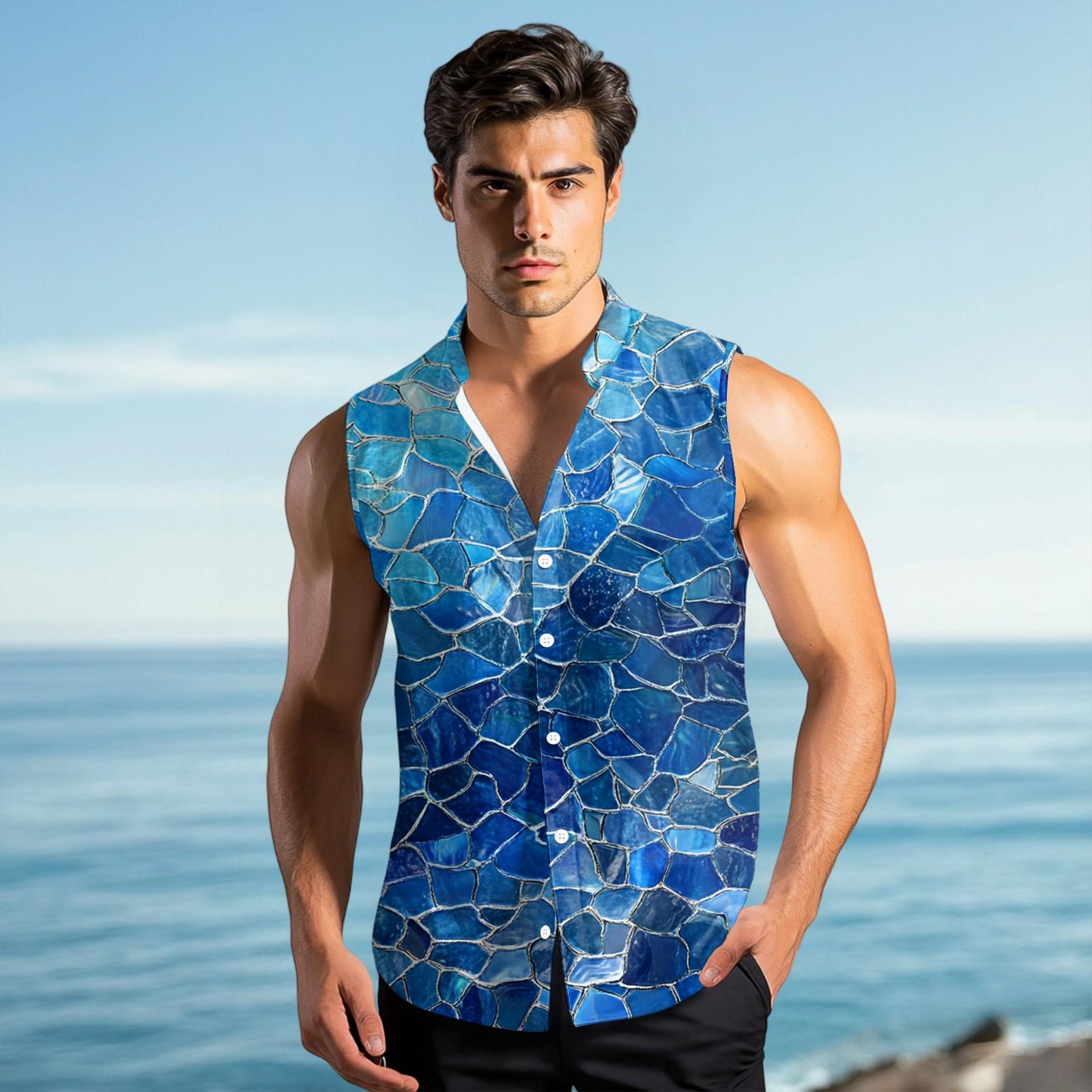 Чоловіча мода Принтована Безрукавка з Лацканами на Ґудзиках XXL
Чоловіча мода Принтована Безрукавка з Лацканами на Ґудзиках XXL