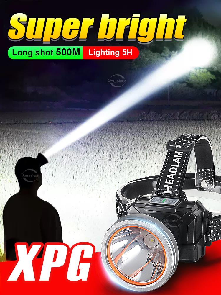Супер яркий светодиодный налобный фонарь XPG, мощный прожектор, налобный фонарь со встроенным аккумулятором для рыбалки, кемпинга, фонаря
Супер яркий светодиодный налобный фонарь XPG, мощный прожектор, налобный фонарь со встроенным аккумулятором для рыбалки, кемпинга, фонаря