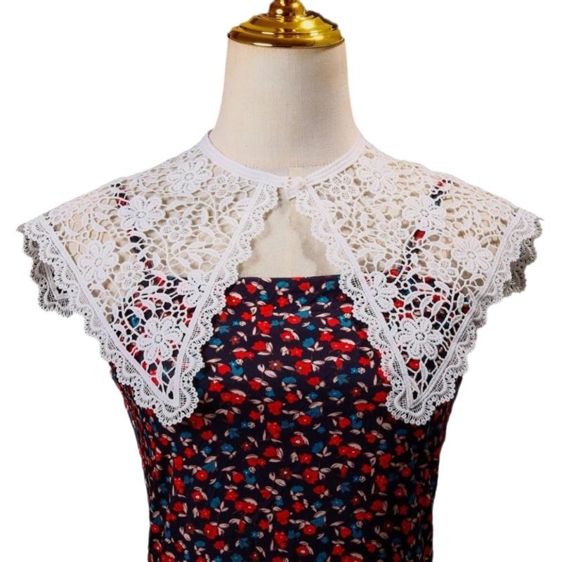 Women Hollowout Embroidered Flower Faux Collar Shawl Floral Lace Capelet Blouse Collar for Collarless Shirt and Dresses
Women Hollowout Embroidered Flower Faux Collar Shawl Floral Lace Capelet Blouse Collar for Collarless Shirt and Dresses