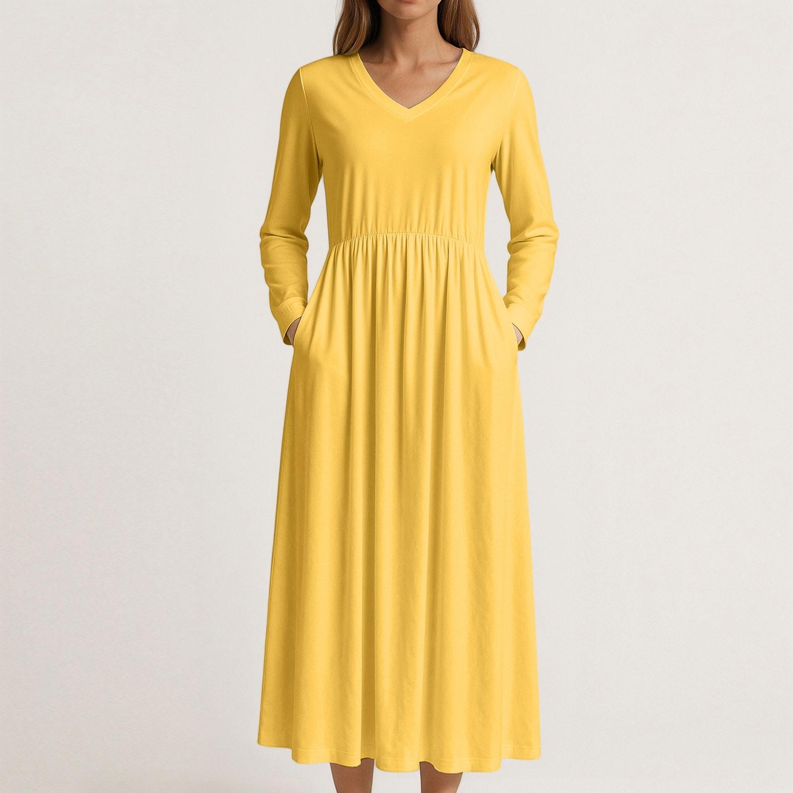 Платье для женщин длинное бохо пляжное платье элегантное макси-платье V-образный вырез длинный рукав платье с карманами XL жёлтый
Платье для женщин длинное бохо пляжное платье элегантное макси-платье V-образный вырез длинный рукав платье с карманами XL жёлтый