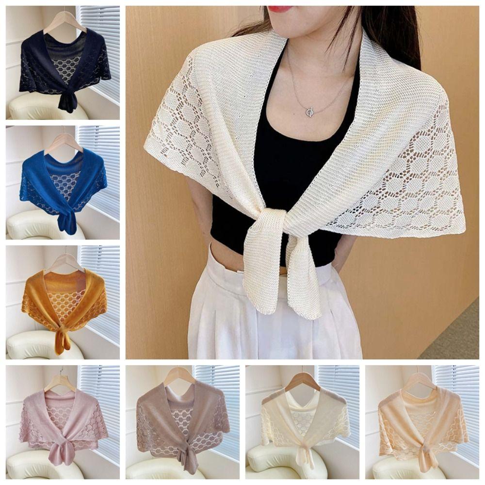 Solid Color Knot Scarves Weave Blouse Shoulder Fake Collar Fashion Knitted Hollow Shawl Travel жовтий
Solid Color Knot Scarves Weave Blouse Shoulder Fake Collar Fashion Knitted Hollow Shawl Travel жовтий