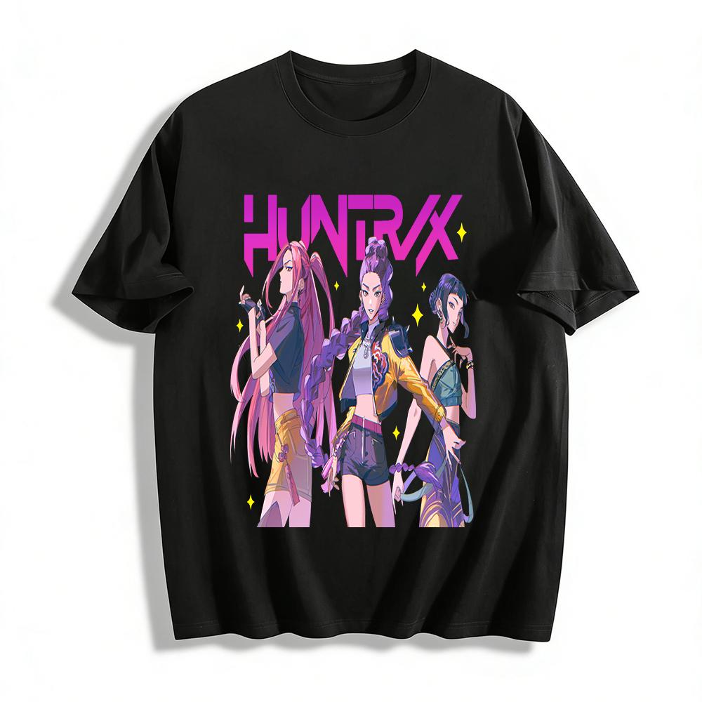 HUNTRX Anime Girl Group Print T-shirt, Trendy Street Style Loose Casual Top For Men And Women Pure cotton T-shirt XXS
HUNTRX Anime Girl Group Print T-shirt, Trendy Street Style Loose Casual Top For Men And Women Pure cotton T-shirt XXS